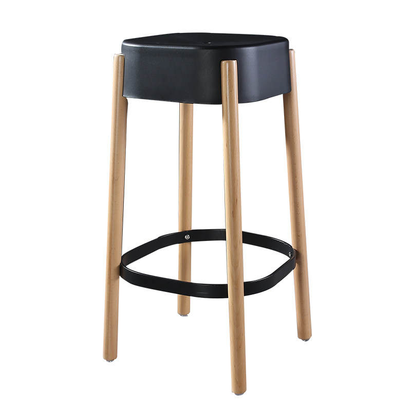 现代简约吧台椅子家用吧台凳子黑白色高脚椅子前台实木酒吧高凳子,淘宝优惠券,粉丝福利购,淘宝优惠卷
