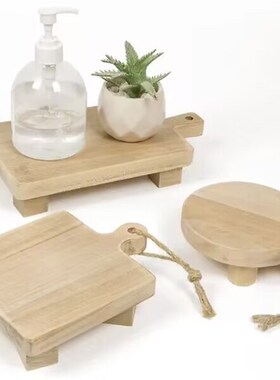 复古绿植实木家用可移动客厅阳台绿萝多肉底座木制托盘