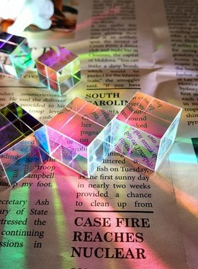 太阳捕手晶体光之立方体棱光镜阳光扑手卧M室七彩水晶摆件创意礼