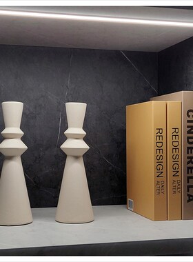 样板房客厅书柜软装饰品摆件创意家居工艺品仿真花浅盘Z