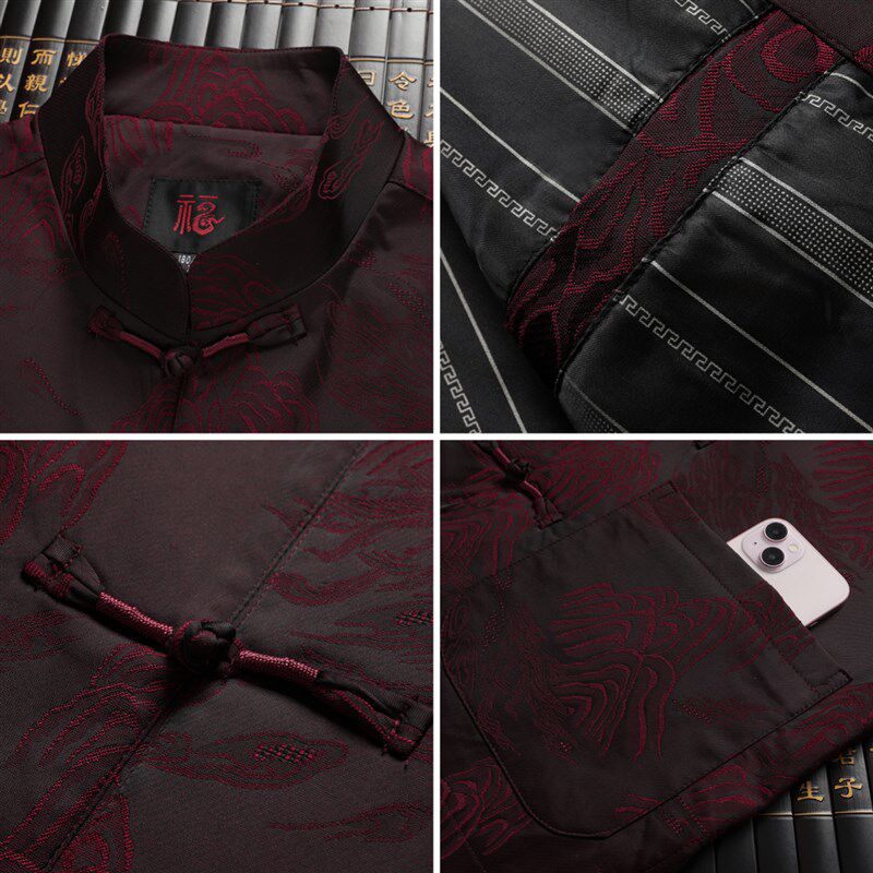 春秋季唐装男中老年人生日婚宴喜服爷爷外套爸爸装中国风套装棉衣,淘宝优惠券,粉丝福利购,淘宝优惠卷