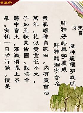 黄帝内经图养生修身内景挂画书房卧室装饰画丝绸卷轴画已装裱