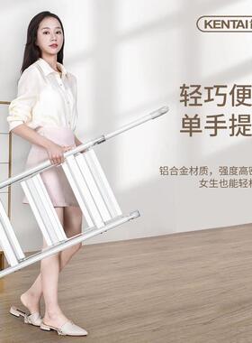 羽珍登高家用多功能折叠伸缩梯子铝合金人字梯三步楼梯便携小梯凳