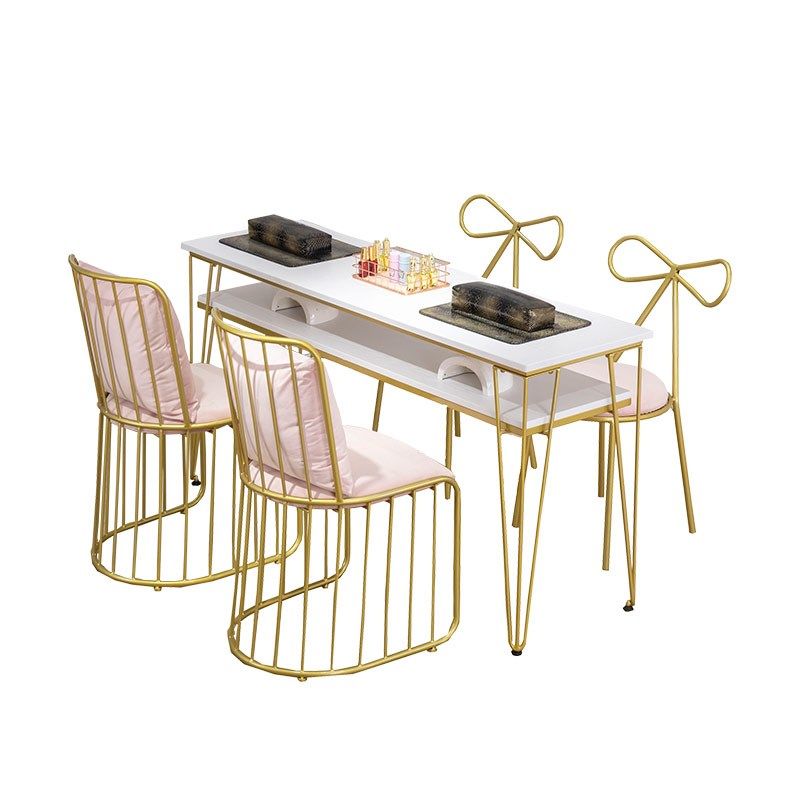北欧简约大理石美甲桌椅套装铁艺金色单双人美容院修甲台双层包邮,淘宝优惠券,粉丝福利购,淘宝优惠卷