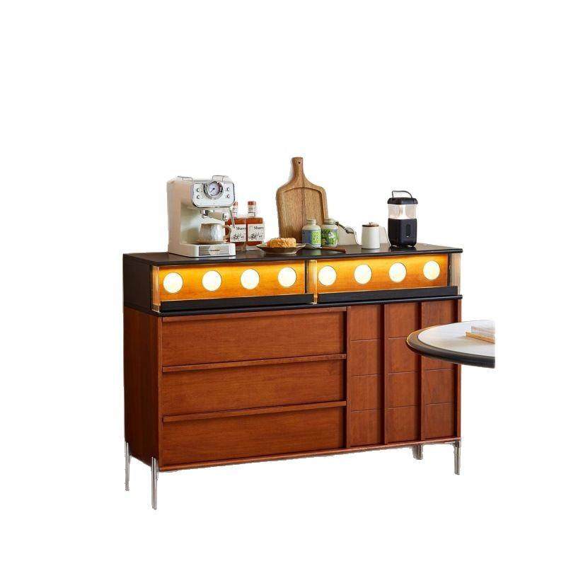 实木五斗柜中古风收纳柜小餐边柜客厅抽屉柜复古置物岩板边柜储物,淘宝优惠券,粉丝福利购,淘宝优惠卷