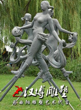 玻璃钢打鼓扭秧歌民俗文化小品铸铜人物雕塑大型城市园林景区景观