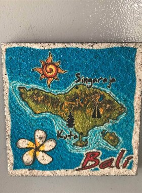 印尼巴厘岛特产 巴厘岛手信巴厘岛礼物手工沙画冰箱贴5.4*5.4CM