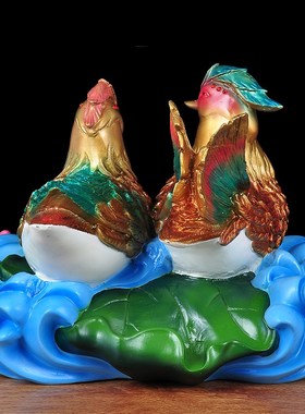 铜鸳鸯摆件一对结婚礼物送新人女闺蜜朋友姻缘家居客厅卧室工艺品