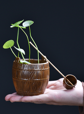 复古陶瓷禅意小花器小摆件家居茶室茶道花瓶水培插花茶桌茶桌装饰