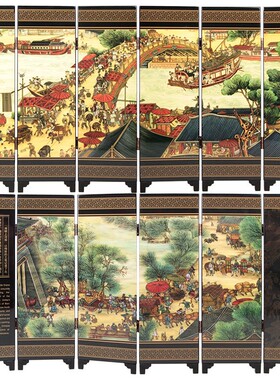 台屏漆器仿古小屏风中国风出国送老外礼品办公桌面装饰手工艺摆件