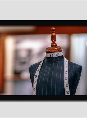 男装定制老裁缝装饰画挂画服装店西服墙画设计师工作室壁画画装饰
