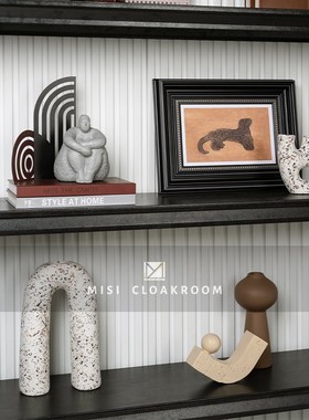 艺术几何喷点岩砂陶瓷花瓶北欧简约家居样板间客厅插花电视柜摆件