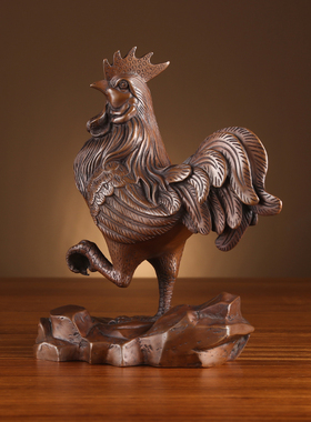 铜欣祥 紫铜生肖鸡纯铜鸡摆件办公室摆件家居装饰工艺品装饰摆设