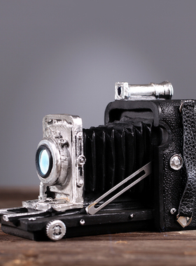 复古怀旧装饰品老式折叠照相机模型拍摄影道具客厅书房电视柜摆件