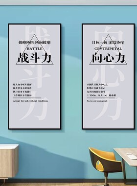 企业文化墙团队激励志标语挂画公司会议办公室墙面装饰画氛围布置