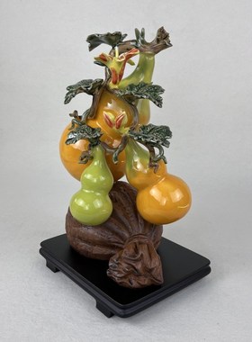 袋袋葫芦陶瓷工艺品摆件石湾公仔