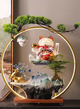 开业送礼物乔迁新居礼品招财猫流水招财摆件循环水客厅桌面装饰品