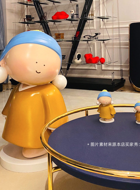 大美术馆/戴珍珠耳环的少女摆件 生日礼物 创意雕塑大艺术家系列
