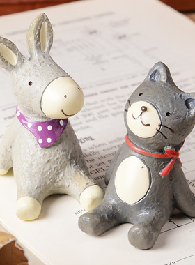 仰望星空可爱动物花盆盆栽日式摆件家居蛋生日糕装饰品花园工艺品