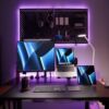 RGB colorful light strip intelligent control voice control LED light strip desktop atmosphere light hole board patch type
