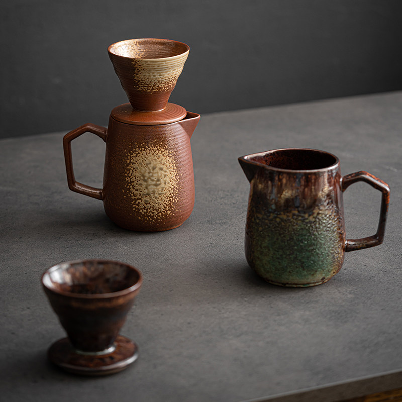 陶瓷咖啡壶过滤器粗陶窑变V60滴漏手冲壶分享壶套装咖啡滤杯美式,淘宝优惠券,粉丝福利购,淘宝优惠卷