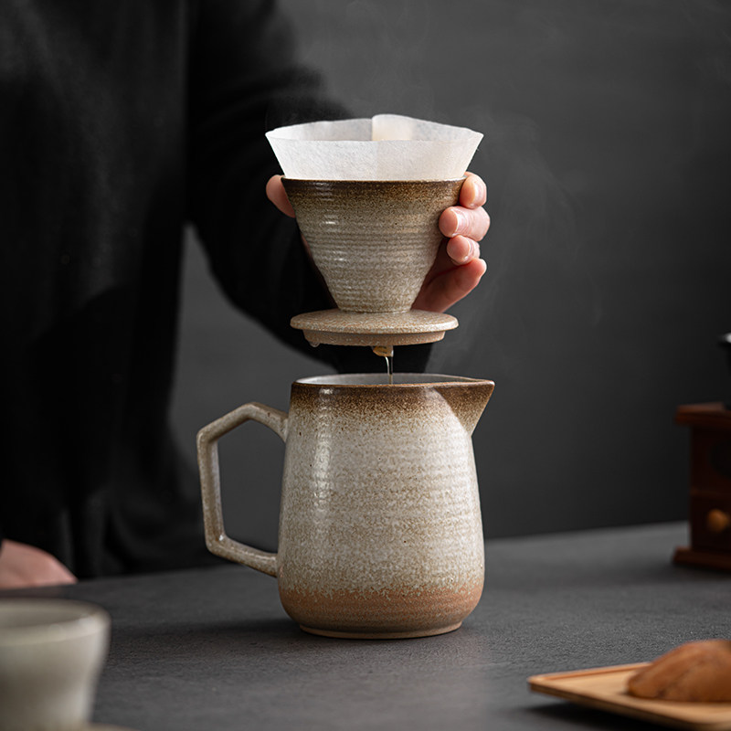 陶瓷咖啡壶过滤器粗陶窑变V60滴漏手冲壶分享壶套装咖啡滤杯美式,淘宝优惠券,粉丝福利购,淘宝优惠卷