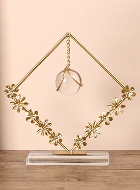 北欧花环水晶球摆件客厅高档电视酒柜玄关办公室场景装饰摆设品