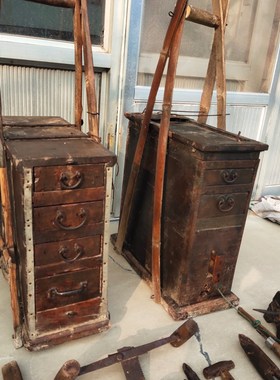 民俗怀旧老物件咕噜挑子锔碗锔盆锔锅民间工具复古装饰道具摆件