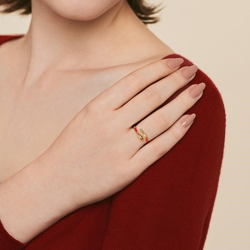 【新年礼物】红绳开口小灵蛇形戒指女小众新中式蛇年本命年食指环,淘宝优惠券,粉丝福利购,淘宝优惠卷