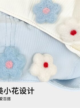 日系甜美彩色毛毡小花纽扣八角帽子女夏季出游百搭显脸小画家帽潮
