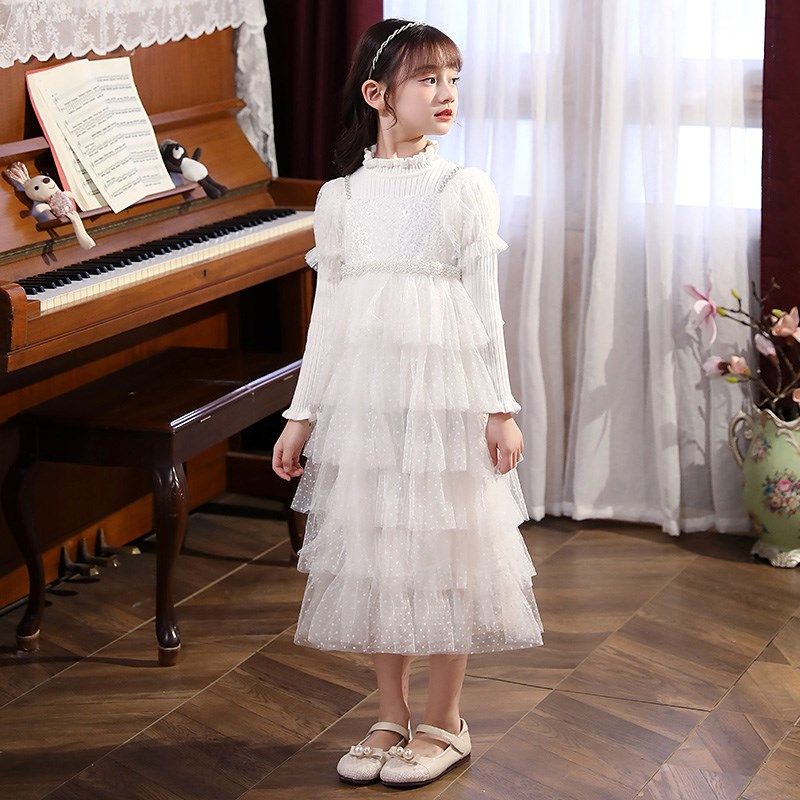儿童演出服高级感长裙女孩连衣裙钢琴表演演出合唱套装女童公主裙,淘宝优惠券,粉丝福利购,淘宝优惠卷