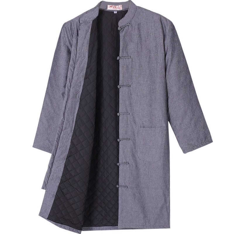 唐装男冬季棉服长款过膝风衣外套中国风复古盘扣居士汉服棉袄禅袍,淘宝优惠券,粉丝福利购,淘宝优惠卷