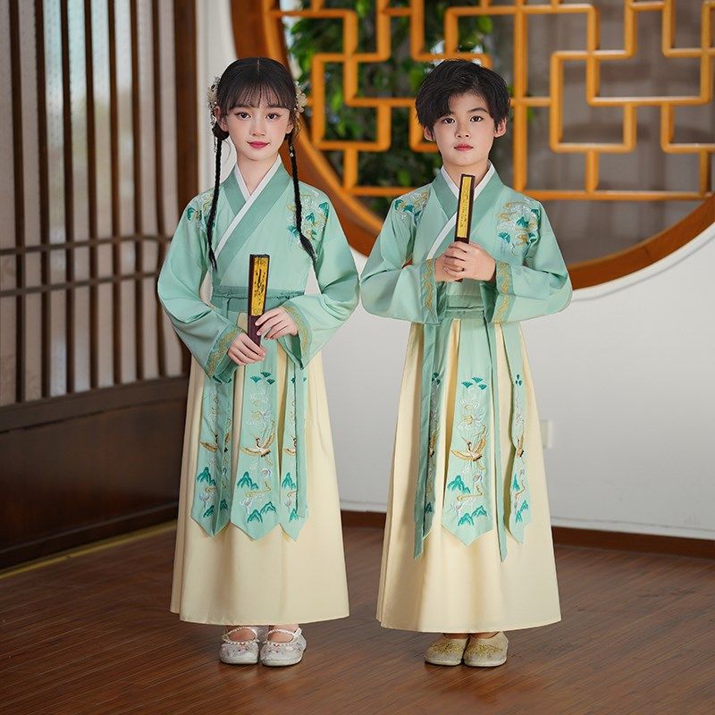 汉服儿童男童国学男女国风古装小书童演出服小学一年级开笔礼服装,淘宝优惠券,粉丝福利购,淘宝优惠卷