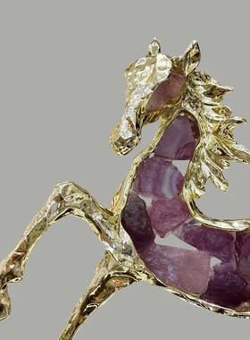 龙年年上市轻奢创意水晶马摆件客厅电视柜酒柜玄关办公室书房