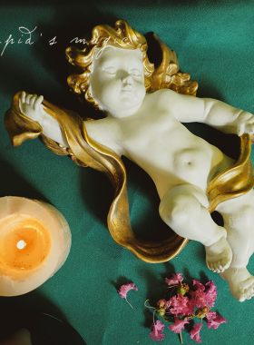 仰望天使复古怀旧雕塑摆件欧式客厅餐厅墙壁装饰壁挂花园摆拍道具