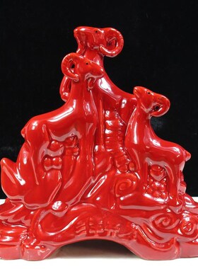 羊摆件助运气纯陶瓷三羊s开泰摆件 三阳开泰工艺品 瓷器羊风水家