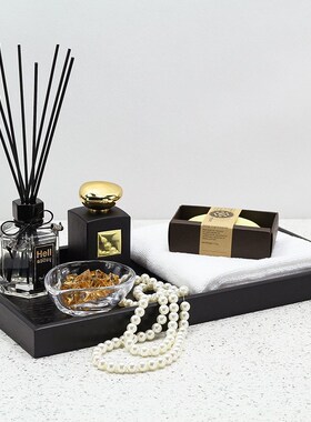 样板房卫生d间摆件样板间浴室柜托盘洗手间香薰道具卫浴展厅装饰