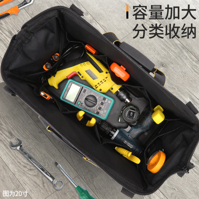 Wear-resistant tool kit canvas men's thickened multi-functional electrician woodworking hardware maintenance portable tool bag