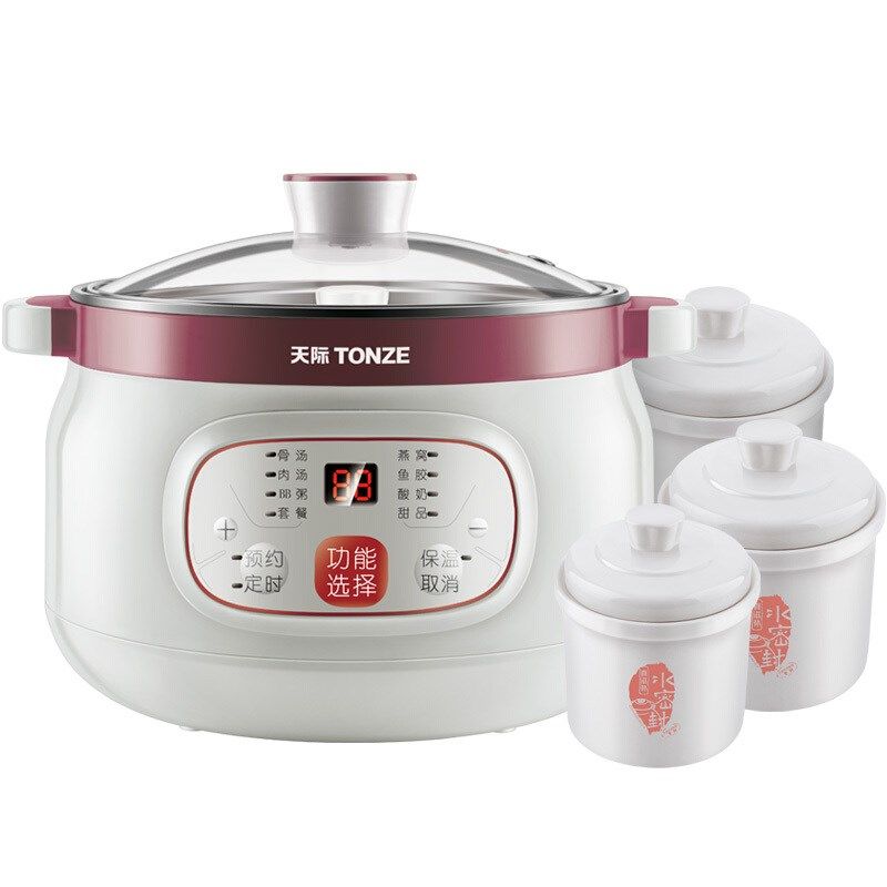 天际炖锅隔水炖陶瓷燕窝炖盅大容量全自动煮粥煲汤一锅四胆,淘宝优惠券,粉丝福利购,淘宝优惠卷