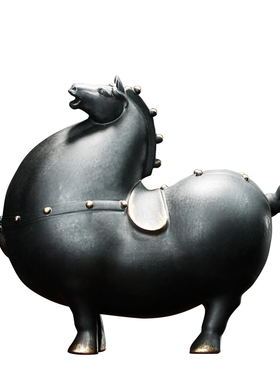 创意办公室摆件客厅桌面动物马工艺品招财陶瓷家居酒柜装饰摆设品