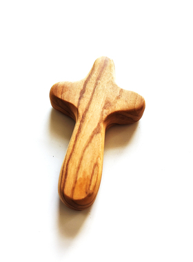 橄榄木手握十字架饰品木质工艺品实木木制手持十字架无漆无蜡摆件
