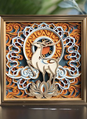 梯木叠雕玄关酒柜办公室装饰桌面摆件高级感小众乔迁礼品开业礼物