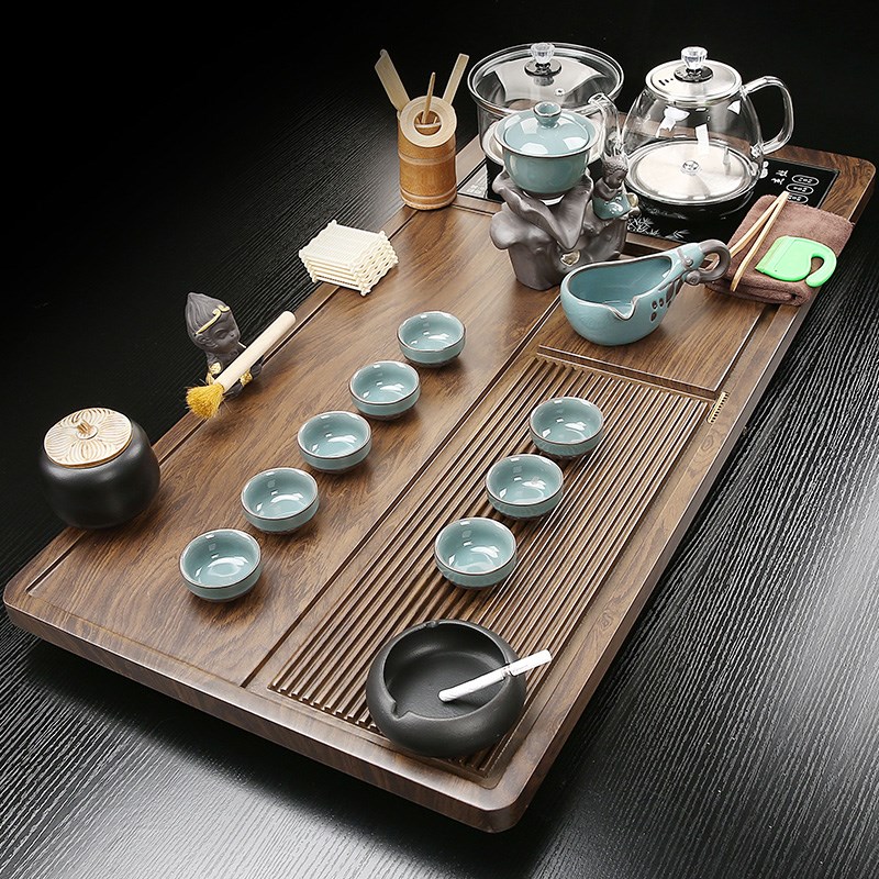 全自动茶盘底部上水一体茶具套装家用简约客厅泡茶台整套办公茶 - 图1