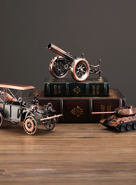 复古铁艺摩托车摆件汽车模型金属工艺品客厅电视柜酒柜书架装饰品