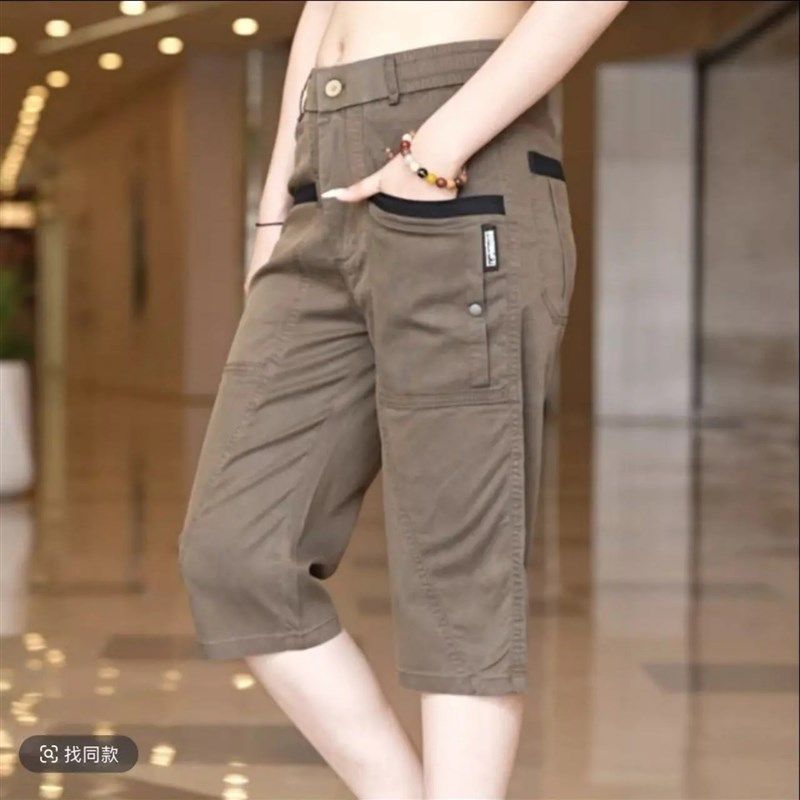 2025新款夏季薄款冰丝休闲工装裤男士宽松直筒七分短裤多口袋中裤,淘宝优惠券,粉丝福利购,淘宝优惠卷
