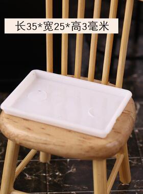 迷你塑料菜碟白色圆形盘子圆碟微缩食玩模型 水果盘娃娃屋配件