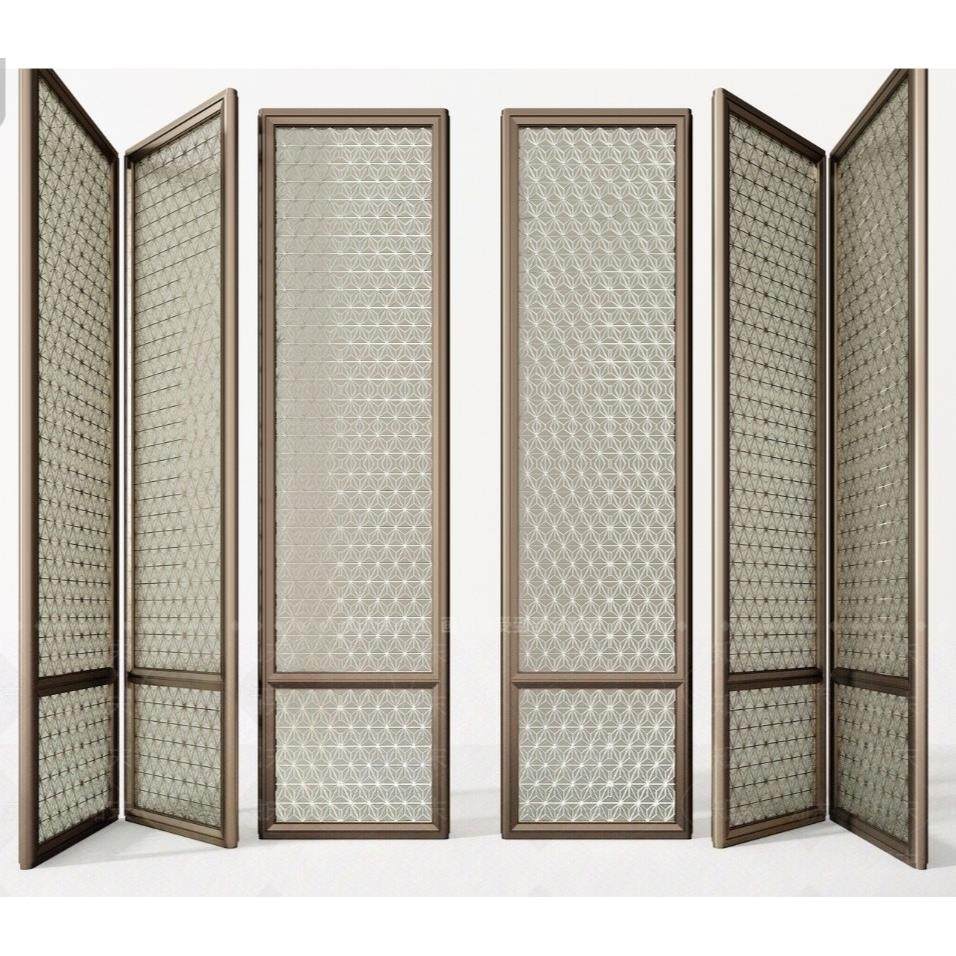 不锈钢屏风新中式夹丝艺术玻璃镂空隔断背景墙花格栅酒店大堂玄关,淘宝优惠券,粉丝福利购,淘宝优惠卷