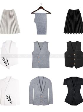 MOON慕空间样板房衣帽间全屋定制展厅衣柜毛毡衣服西装裤裙子道具