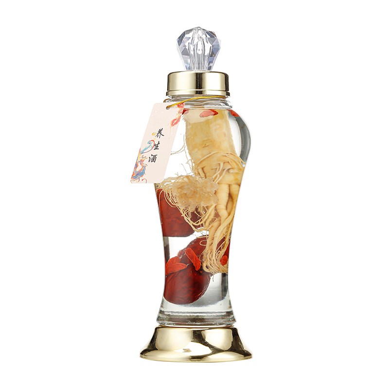 Bubble wine glass bottle, sealed empty wine bottle, health-preserving Cordyceps sinensis glass wine bottle, ginseng and wolfberry special bubble wine bottle