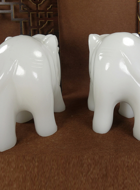 天然白玉吸水象摆件招财聚财玉石大象客厅酒柜店铺开业乔迁送礼品
